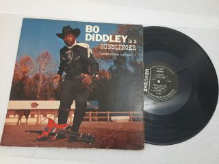“bo Diddley Is A Gunslinger” 1960 Vinyl Chess Checker Lp - 2977 Mono Vg,