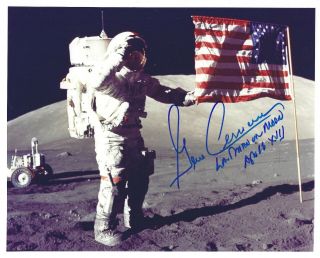 Gene Cernan Apollo 17 Signed 8x10 Photo - Uacc Rd Nasa Astronaut Autograph