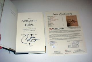 President Barack Obama Signed The Audacity Of Hope Hc Book Full Jsa Letter Loa