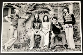 Signed Genesis Mike Rutherford Tony Banks Steve Hackett Photo Phil Collins Proof