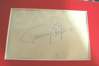 TOMMY COOPER SIGNED AUTOGRAPH BOOK PAGE WITH 10X8 PHOTO MOUNTED16X12 APERTURE 2