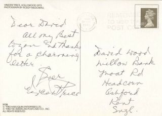 Vincent Price - Autograph Letter Signed 06/24/1981