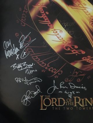 Lord Of The Rings Cast Signed Poster Featuring 10 Autographs Inc Elijah Wood 2