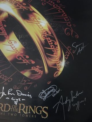 Lord Of The Rings Cast Signed Poster Featuring 10 Autographs Inc Elijah Wood 3