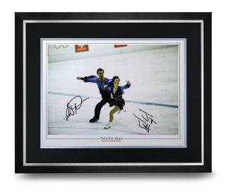 Torvill & Dean Signed Photo Large Framed Skating Display Autograph Memorabilia