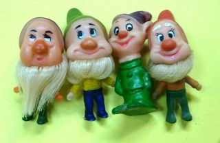 Extremely Rare Hasbr0 1967 Storykins Snow White 4 Of The 7 Dwarfs Small Dolls