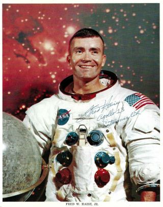 Fred Haise Apollo 13 Signed 8x10 Nasa Lithograph Astronaut Autograph