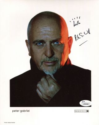 Peter Gabriel Hand Signed 8x10 Color Photo Legendary Singer Genesis Jsa