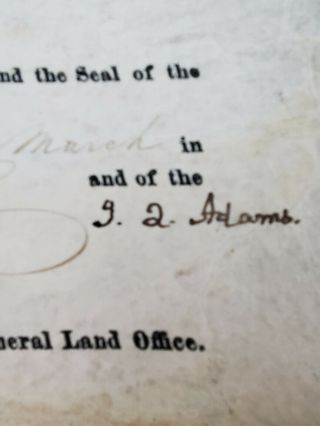 1827 John Quincy Adams Land Grant Us President Signature Autograph Doc.