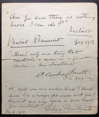 Charles Aubrey Smith,  Test Cricketer,  Actor,  Signed Quotation,  1912