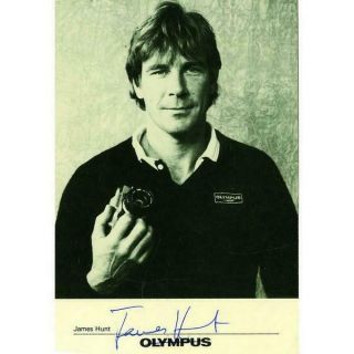 James Hunt - Autograph - Signed Black And White Photograph