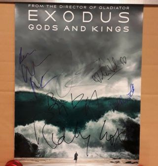 Cast Signed Exodus Gods And Kings Movie Poster,  Christian Bale Ridley Scott