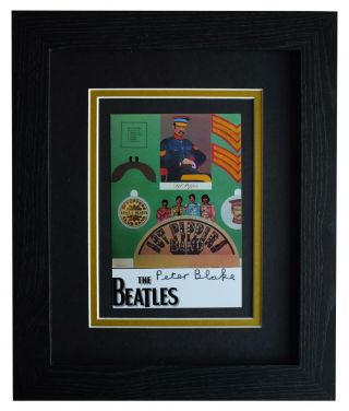Peter Blake Signed 10x8 Framed Autograph Photo Display Beatles Music Artist