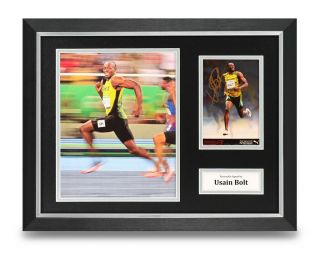 Usain Bolt Signed Photo Framed 16x12 Display Olympics Autograph Memorabilia