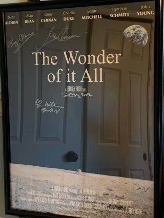 The Wonder Of It All Signed Movie Poster Buzz Aldrin Cernan,  2 Nasa Apollo