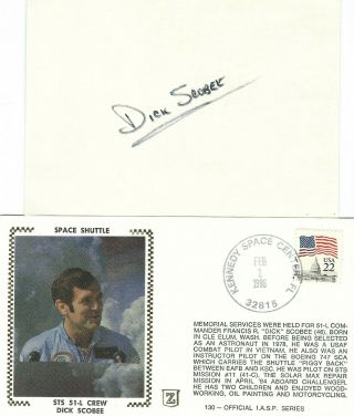Dick Scobee Space Shuttle Sts 51 L Signed Index Card - Uacc & Aftal Rd