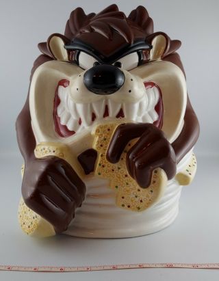 Tasmanian Devil Wb Looney Tunes Gibson 12” Ceramic Cookie Jar With Talk Box