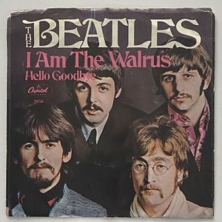 The Beatles I Am The Walrus W/ Rare Picture Sleeve Vg,  45 Rpm Single Vinyl