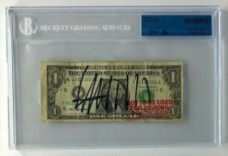 Donald Trump Signed One Dollar Bill $1 Currency Bgs Jsa Authentic Auto
