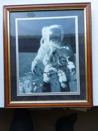 Framedsigned Photograph Of Alan Bean Apollo Astronaut And Moonwalker
