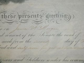 ANDREW JOHNSON SIGNED MILITARY APPOINTMENT TO BREVET MAJOR JAMES N.  MORGAN 3