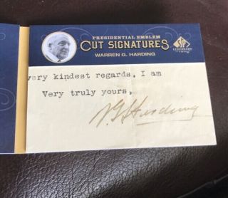 2011 Ud Legendary Cuts Presidential Signature Warren Harding Auto Autograph 1/1