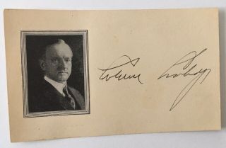 Calvin Coolidge Signed Autographed 3x5 Card Full Jsa Letter President