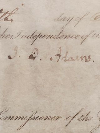 President John Quincy Adams Signed 1826 Land Grant Ohio Document