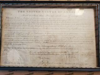 President John Quincy Adams Signed 1826 Land Grant Ohio Document 2