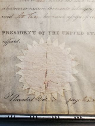 President John Quincy Adams Signed 1826 Land Grant Ohio Document 4