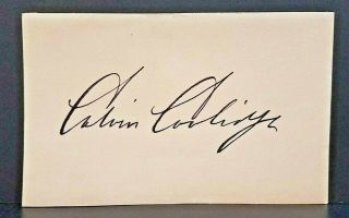 Calvin Coolidge President Signed Album Page Slip
