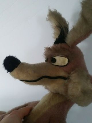 Vtg Wile E Coyote Large Plush Stuffed Warner Bros.  1971 Mighty Star Looney Tunes 3