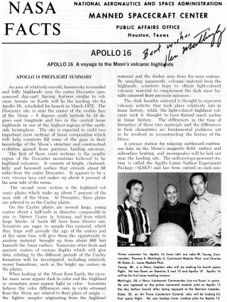 Ken Mattingly Nasa Astronaut Hand - Signed 8x10.  5 Summary Page Apollo 13,  16 A2