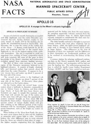 Ken Mattingly Nasa Astronaut Hand - Signed 8x10.  5 Summary Page Apollo 13,  16