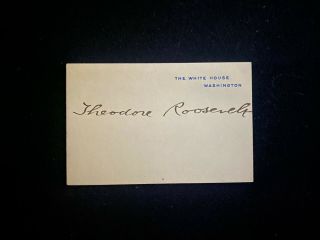 Theodore Teddy Roosevelt President White House Card Signed Auto Psa/dna
