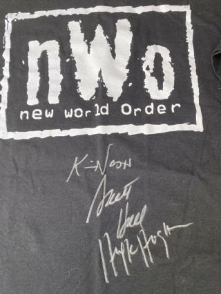 Nwo Hulk Hogan Kevin Nash & Scott Hall Signed T Shirt Wrestling Wwe Jsa