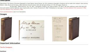 President Millard Fillmore Signed Autographed Book: The Library Of American Bio