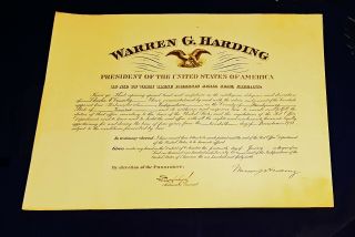 1921 President Warren G.  Harding Postmaster Appointment,  Independence,  KS 2