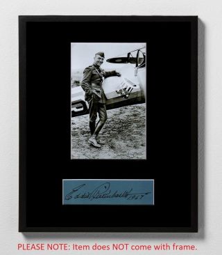 Eddie Rickenbacker Matted Autograph & Photo Wwi Fighter Ace Medal Of Honor