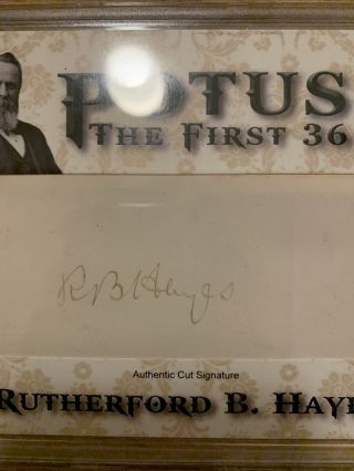 19th President Rutherford B Hayes Authentic Auto Cut Signed Beckett POTUS 36 HA 2