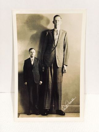 Robert Wadlow Autographed Postcard Sized Photo - - Signed On Back - - Great Shape