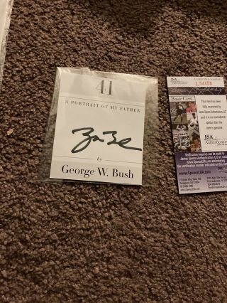 George W Bush Signed A Portrait Of My Family Jsa Nameplate