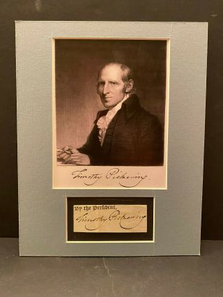 Timothy Pickering U.  S.  Sec.  Of State For George Washington/john Adams Signature