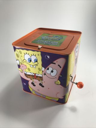 Spongebob Square Pants And Patrick Wind Up Musical Jack - In - The - Box 2004 Toy