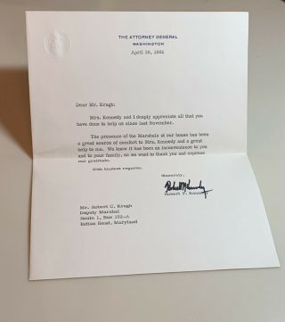 Robert F Kennedy Attorney General Letter 1964 References Support Since Last Nov