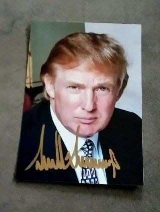 President Donald J Trump 3 1/2 X 5 1/2 Autographed Signed Photo Usa