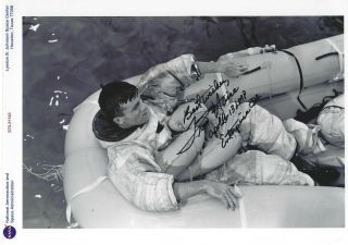 Fred Haise Apollo 13 Signed 8x11 Recovery Photograph Nasa Astronaut Autograph
