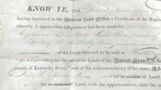 PRESIDENT JAMES MONROE SIGNED 1823 LAND DEED DOCUMENT Croghanville - Sandusky 4