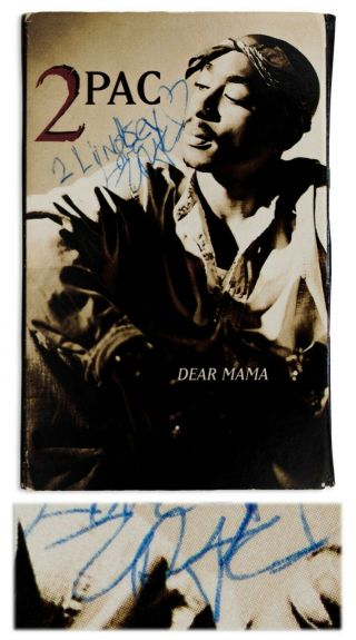 Tupac Shakur Signed Cassette Tape Cover For " Dear Mama "