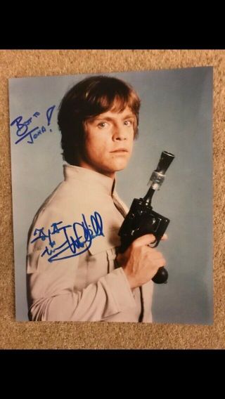 Mark Hamill,  Signed 10x8 As Luke Skywalker In Star Wars,  Harrison Ford.